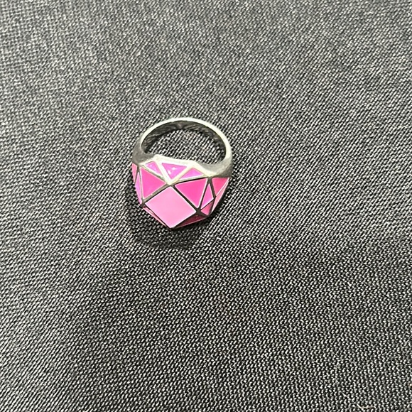 Pink Geometric Statement Ring - Picture 1 of 2